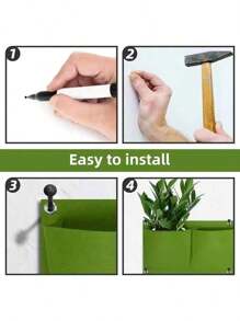 Wall Hanging Pockets Planting Bags Flower Pot Home Garden Grow Bag Garden Planter Vertical Suculentas Plant Pot Home Decor