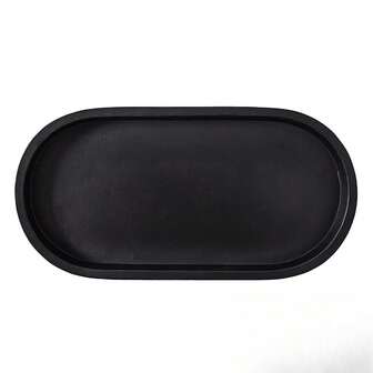 Black Ceramic Oval Tray, 11.8" W