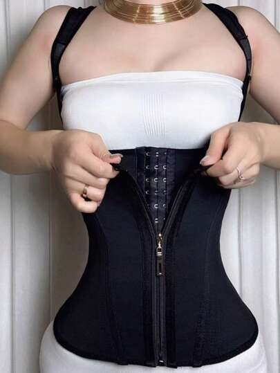 1 pieza Moldeador de mujer para entrenamiento físico, danza y yoga, faja reductora con correas ajustables, cremallera y gancho, cinturón reductor minimalista, tela de malla ligera para invierno