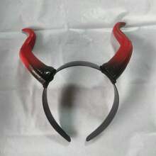 1pc Demon Horns Headband - Black Color, Animal Themed Party Accessory Suitable For Halloween, Carnival And Cosplay Events - Lightweight And Durable Design, Halloween Costume - Black - View 9