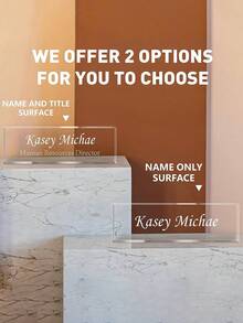 1pc Custom Acrylic Desk Name Plate, Personalized Office Decor For Boss, Teacher, Employee Appreciation Gifts, Desk Accessories For Men & Women, Unique Office Gift Idea, Valentine's Day, Valentine's Day Decor Birthday Graduation