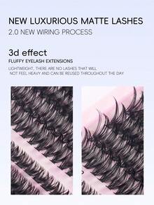 28Rows/640/624/608Pcs Lash Cluster Individual Eyelashes Book Large Capacity 9-16mm Mixed Length Cluster Eyelashes For Beginner DIY At Home Eyelashes Extensions Set Halloween Decoration Christmas Gifts Holiday Essential,640/448/576/570/544/560/240/184/120pcs - 彩色 - 查看 6