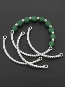 1/2/10Pcs Alloy Twisted Hollow Bead Connectors, Curved Arc Chinese Style Half Bracelet Spacer Beads, Tube Link Beads For Jewelry Making, DIY Bracelet Accessories, Handmade Beading Kit For Necklace And Anklet Crafting - Multicolor - View 3