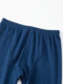 2pcs Men's Thermal Underwear Set, Crew Neck Top + Pants, Autumn/Winter