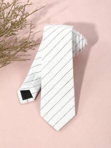 1 pieza Corbata con patrón de rayas casual, adecuada para la calle, casual, diario, estilo británico, escuela, atuendo de negocios para vestir para la decoración navideña - Multicolor - Ver 8