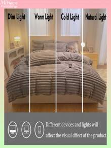 3pcs Fluffy & Super Soft Duvet Cover Set - Faux Fur Feather Duvet Cover Set, Plush Duvet Cover Set, Boys Girls Dorm Bedding 1pc Duvet Cover With Zipper Closure And 2pcs Pillow Shams, Comforter Not Included, Twin, Full, King, Queen Size