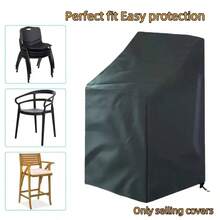 Durable Black Outdoor Chair Cover - Waterproof Terrace Furniture Protective Cover For Deep Seat Leisure Chairs