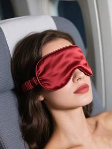 1pc Double-Sided Silk-Like Eye Mask, Breathable Blackout Sleep Mask For Travel, Rest, Office Nap, Airplane