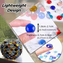 200 克/7.05 盎司透明玻璃珠，混合颜色平面马赛克碎片，适用于 DIY 工艺品、花园风景、花瓶装饰 - 什锦可熔玻璃用品 - 彩色 - 查看 5