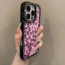 Y2K 1PC 2 Diamond Pentagram 3-In-1 Pink Leopard Pattern Suitable For IPhone 16, 16 Plus, 16 Pro Max, 16 Pro, 15 Plus, 15 Pro Max, 14, 14 Plus, 14 Pro Max, 13, 13 Pro, 13 Pro Max, 12, 12 Pro, 12 Pro Max, 11, 11 Pro, 11 Pro Max, Perfect For Girlfriends, Classmates, And Relatives - 黑色 - 查看 1