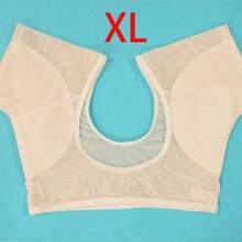 1 Solid Color Underarm Sweat Pad Vest, Washable And Reusable Mesh Breathable Quick Drying Anti Sweat Short Sleeved Women(L) Summer Cooling,Beach,Travel