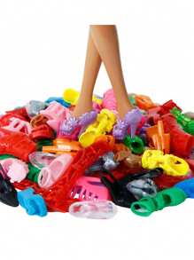 60 件女孩娃娃节日礼物玩具配件，30 厘米娃娃/11.5 英寸娃娃 10 件随机时尚连衣裙、10 双随机鞋子、10 个包、4 个皇冠、10 条项链、10 个耳环，适合 11 英寸娃娃、娃娃服装、大娃娃、小娃娃、衣服、房子、配饰、娃娃服装、娃娃服装、娃娃服装、娃娃配饰、娃娃配饰 - 彩色 - 查看 7