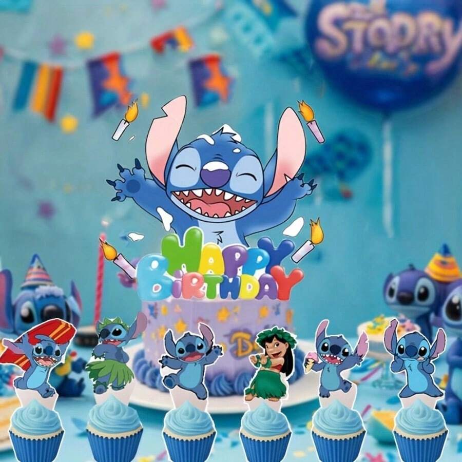 Stitch Cake Decorations, Stitch Birthday Cake Toppers, Birthday Party Decorations Christmas Decor