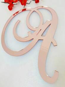 One Personalized Acrylic Nameplate Mirror Wall Decoration With Rose Gold Lettering, Suitable For Weddings, Holiday Decorations; Gifts, Birthdays, Housewarmings, Wedding Decorations, And Country Wedding Decorations. Multifunctional, Durable, Highly Decorative, Reusable, Exquisite, Stylish, High-Quality, Rich In Colors, Modern, Customizable, Personalized, And Unique. Suitable For Tea Rooms, Homes, Gardens, Offices, Anniversaries, Valentine's Day, Mother's Day, Father's Day, Graduation Ceremonies, Weddings, Housewarmings, And Other Occasions. - Hot Pink - View 9
