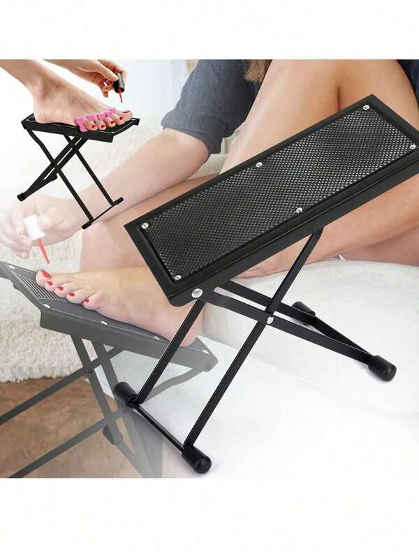 Poggiapiedi pieghevole, supporto per piedi regolabile in altezza, supporto per la cura dei piedi antiscivolo e robusto per pedicure facili a casa, sgabello per pedicure e bellezza