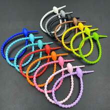 Set/5Pcs Silicone Color Cable Tie Collection Zip Ties Multi-Functional Application Releasable Zip-Tie Bag Ties Headset Data Line