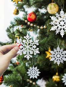 36 قطعة - زينة ثلجية لعيد الميلاد ، قلادات لتزيين شجرة عيد الميلاد ، زخارف ثلجية لامعة من البلاستيك لتزيين شجرة عيد الميلاد في الشتاء ، أحجام متنوعة ، زخارف ثلجية للأعمال اليدوية ، ديكور داخلي لعيد الميلاد وعالم الشتاء الساحر ، مناسبة لحفلات عيد الميلاد وأعياد الميلاد والاجتماعات العائلية وديكور العطلات المنزلية