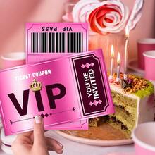 Invitación de fiesta de cine VIP de doble cara, invitación de fiesta de cumpleaños, invitación de cumpleaños, decoraciones de fiesta temática