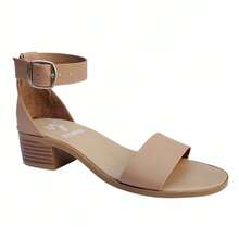 Sandalia De Tacón Bajo Cuadrado Y Ancho Con Pulsera Mujer - Beis - Ver 2