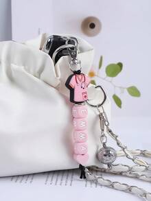 1pc Customized Nurse Uniform, Silicone Heart & Letter Beaded Keychain, Customized Name, Anti-Lost Chain, Customized Keychain, Customized Bag Charm - Stethoscope - View 12