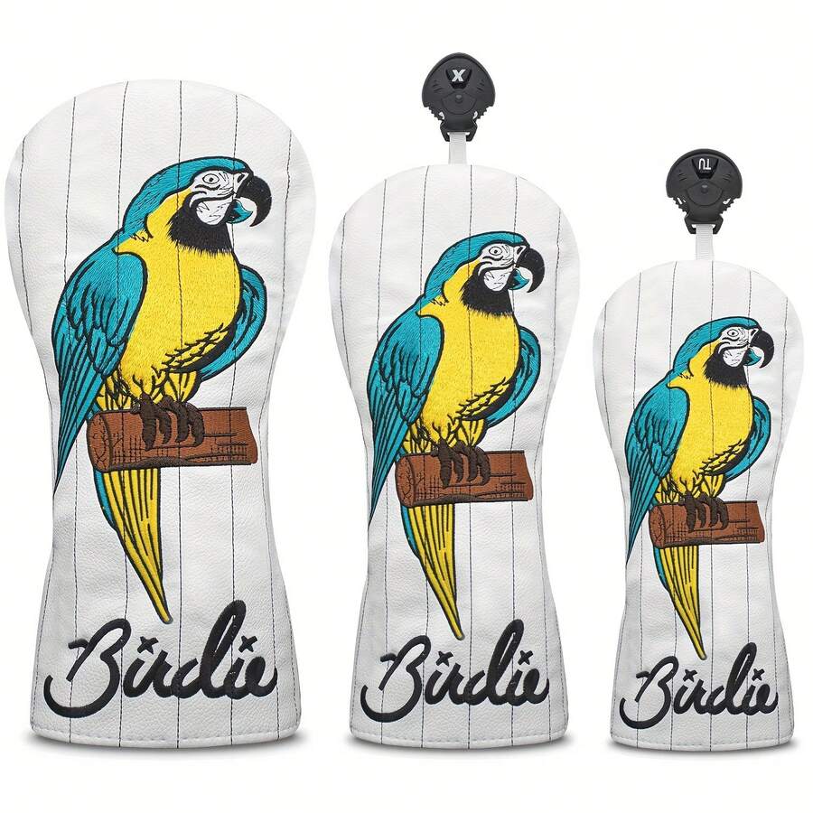 Parrot Pattern Golf Club Head Covers Golf Club Protective Sleeve Drive PU Material Better Protection Of Golf Clubs Utility Simple Style - White - View 1
