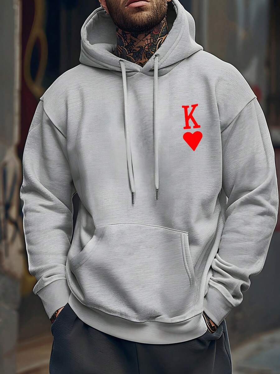 Funny Top"Enjoy Cozy Times Together! Our Unisex Hooded Sweatshirts: Made With Brushed Cotton For Warmth And Comfort, They're Winter-Ready And Perfect For Couples, Gifts, Or Cold Weather Adventures." Men's Tops INS Style Men's Plus Size Letter Print Drawstring Hoodie, Soft And Comfortable Against The Skin, Perfect For Winter Wear, Winter Tops, Gifts For Others