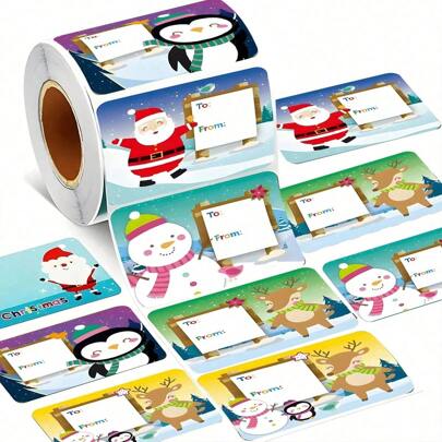 60pcs/Roll Gift Tags Stickers, Christmas Labels, Santa Claus Stickers Self-Adhesive, Christmas Gift Decoration, Suitable For Christmas, New Year, Easter, Valentine's Day, Birthday Gifts Christmas Christmas Decorations Christmas Pajamas Christmas Gifts Christmas Decor