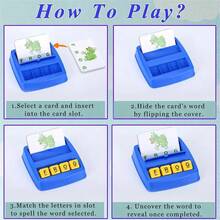 Children's English Word Matching Learning Flash Cards, Early Education Teaching Tool, Tabletop Game For Parent-Child Interaction, Holiday & Birthday Gift - Reading & Spelling Learning Toy, Flashcards, Preschool Tool Set For Boys & Girls, Match Visual Words, Ideal Birthday Present - Multicolor - View 4