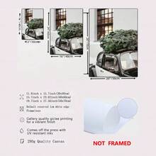 1PC Frameless Christmas Landscape Canvas Posters: Artistic Christmas Scenes, Christmas Gifts, Pine Trees, Reindeer, Winter Murals, Nordic Living Room, Bedroom, Dormitory Decoration Posters