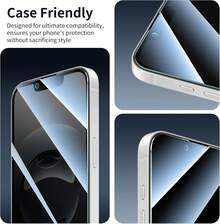 2+2 Package Suitable Compatible With Iphone 16/Iphone 16 Plus/Iphone 16 Pro/Iphone 16 Pro Max Privacy Screen Protector, With Camera Lens Protector, 9H Tempered Glass, 25 ° Anti Spy, Full Coverage Protection Screen Protection Essentials, Applicable To Daily Shield, Office, Home Phone Screen Protector Phone Accessories Waterproof Shockproof Anti-Fall Scratch Resistant - Iphone 16 Privacy Screen Protector - View 6