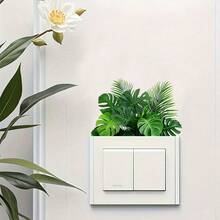 BRUP 1/2 张/套鲜活绿色龟背竹叶墙贴 | 热带丛林儿童房贴纸，适用于女孩房间 | 可移除植物墙贴 | 自粘式儿童房装饰 & 绿色浴室装饰 & 植物绿叶装饰 - 彩色 - 查看 11