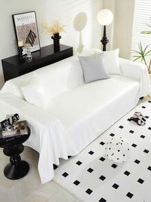1 件现代防水沙发套 - 宠物友好型季节性沙发毯保护套，100% 涤纶，适用于组合沙发，可机洗（180-200gsm） - 白色 - 查看 2