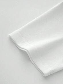 男士二合一长袖T恤，轻薄叠穿设计，短款下摆，春夏轻盈透气，饰有圣母玛利亚十字架图案，时尚休闲日常街头风，送礼佳品 - 黑與白 - 查看 9