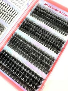 32Rows Lash Spikes Lash Clusters With Bottom Lashes Cluster Manga Eyelash Cluster 50d60d80d100d120d140d Mix Eyelash Book Extensions Cluster Lashes With Bottom Lash Cluster Fairy Eyelash Cluster Spiky Individual Lashes For Beginner - màu đen - Xem 6
