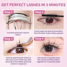 ELYZZA Idol Lash Extension Kit 10-12mm C+ Curl Eyelash Clusters With Thin Band Cluster Lashes Extensions With Bottom Lashes Lash Bond For DIY Individual Lashes At Home - Lash With BondRemover - 查看 7