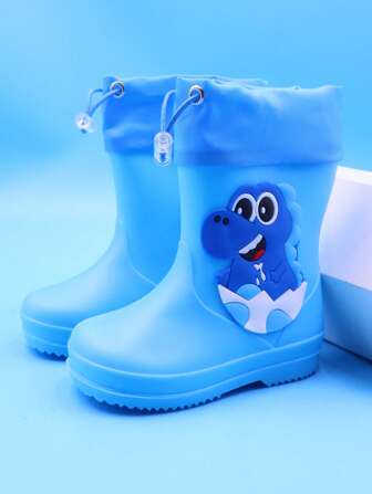 1 Pair Cartoon Dinosaur Children's Rain Boots, Boys' Lightweight & Comfortable Rain Shoes, Anti-Slip Outdoor Sports Waterproof Boots, Suitable For Rainy Days And School Activities