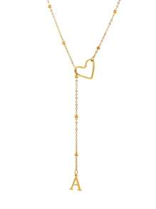 1pc Stainless Steel 26 Letters Necklace, Women Pendant Choker Initial Necklace, Jewelry Gift, Non-Fading