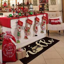 1pc Christmas Snowman Doormat/Kitchen Mat/Bath Mat/Dining Room Mat - Faux Wool TPR Bottom, Stain Resistant, Machine Washable Knit Polyester Mat For Indoor/Outdoor Entry, Home And Office Decor - Rectangular Welcome Mat With Memory Foam For Comfort