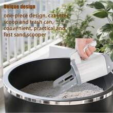 Cat Poop Scoop, -No Mess Cat Poop Scoop With Bag, Spill-Proof Litter Box Sifter, Litter Box Doubles As A Poop Scooper Holder For Single Cat Households - Grey - View 5