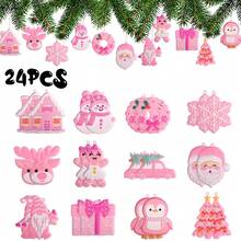 Pink Christmas Tree Decorations - 12/24pcs PVC Pink Christmas Tree Ornaments, Suitable For Decorating Christmas Trees, Santa Claus, Gingerbread Houses, Etc., Ideal Christmas Gift Choice. - Pink - View 11