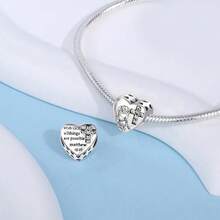 1 pieza Colgante con cruz y corazón plateado en plata de ley 925, adecuado para pulsera, collar DIY y uso diario de mujer