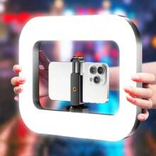 A Camera And Smartphone Stabilizer Kit With An LED Ring Light, Featuring A Large 3600Mah Battery, Designed For Smartphone Video Equipment, With Three Color Temperature Settings, Suitable For Smartphone Selfies And Live Streaming Lighting. - Nhiều màu - Xem 1