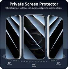 2+2 Package Suitable Compatible With Iphone 16/Iphone 16 Plus/Iphone 16 Pro/Iphone 16 Pro Max Privacy Screen Protector, With Camera Lens Protector, 9H Tempered Glass, 25 ° Anti Spy, Full Coverage Protection Screen Protection Essentials, Applicable To Daily Shield, Office, Home Phone Screen Protector Phone Accessories Waterproof Shockproof Anti-Fall Scratch Resistant - Iphone 16 Privacy Screen Protector - View 4