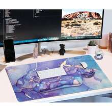 Large Keyboard Mouse Pad Set, Extended Mouse Pad+Keyboard Wrist Rest Support, Memory Foam Ergonomic Easy Typing, 4Pcs (35.4*15.9 In) Desk Pad Set For Home Office Study Game - Colorful-671326 - xin - View 8