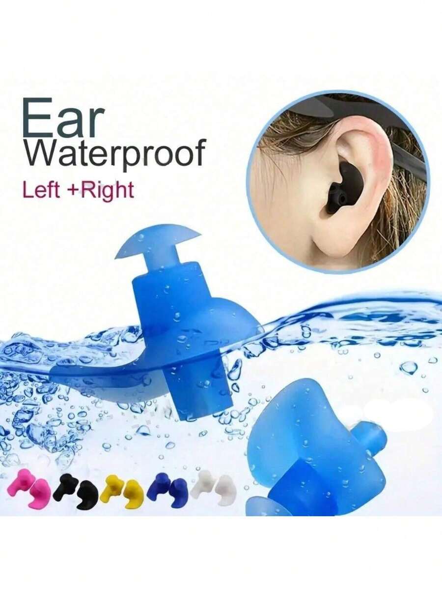 Conjunto de 3 Peças de Tampões de Ouvido de Silicone, Tampões de Ouvido Reutilizáveis e À Prova d'Água para Natação, Surfe, Mergulho e Banho, Ajuste Durável e Confortável