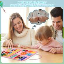 幼儿生日礼物，忙碌板玩具，感官玩具，培养基本生活技能，益智玩具，提升智力和科学素养，趣味旅行活动，万圣节和圣诞节的完美礼物