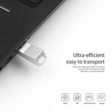 BIYETIMI USB 2.0 Flash Drive, Memory Stick, U Disk, Metal Button, Compatible With PC & Laptop, 32GB/64GB/128GB - Silver - View 6