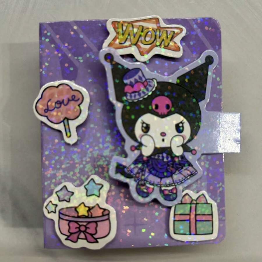 Sanrio Libro interactivo tridimensional de Sanrio, DIY, simple, intelectual, libro tranquilo para niños, sin necesidad de cortar, Kurumi, pegatinas de sellos, creativo