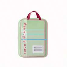 1pc Large Opening Mesh File Folder, Student Transparent Subject Sorting Exam Handbag, A4 Double Layer Nylon Mesh Subject Divider Bag, File Folder Exam Study Supplies Bag