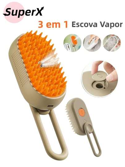 Escova a Vapor Para Gatos Cães Pets Removedor Elétricas de Pelos a Vapor de Estimação 3 Em 1